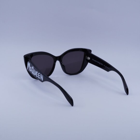 Alexander McQueen AM0347S 001 Sunglasses Black Cat Eye Frame, Grey Lenses - Picture 7 of 10
